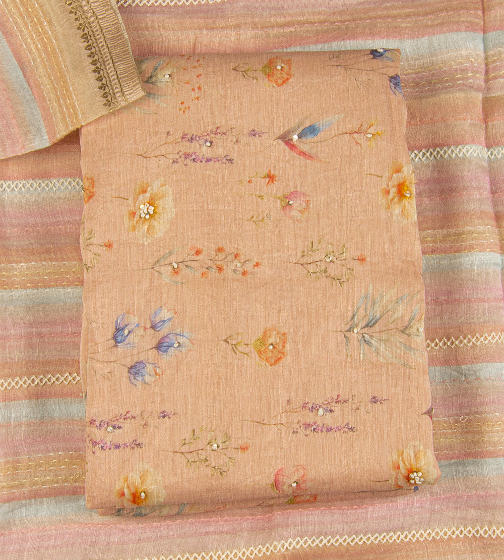 Light Peach Linen Salwar