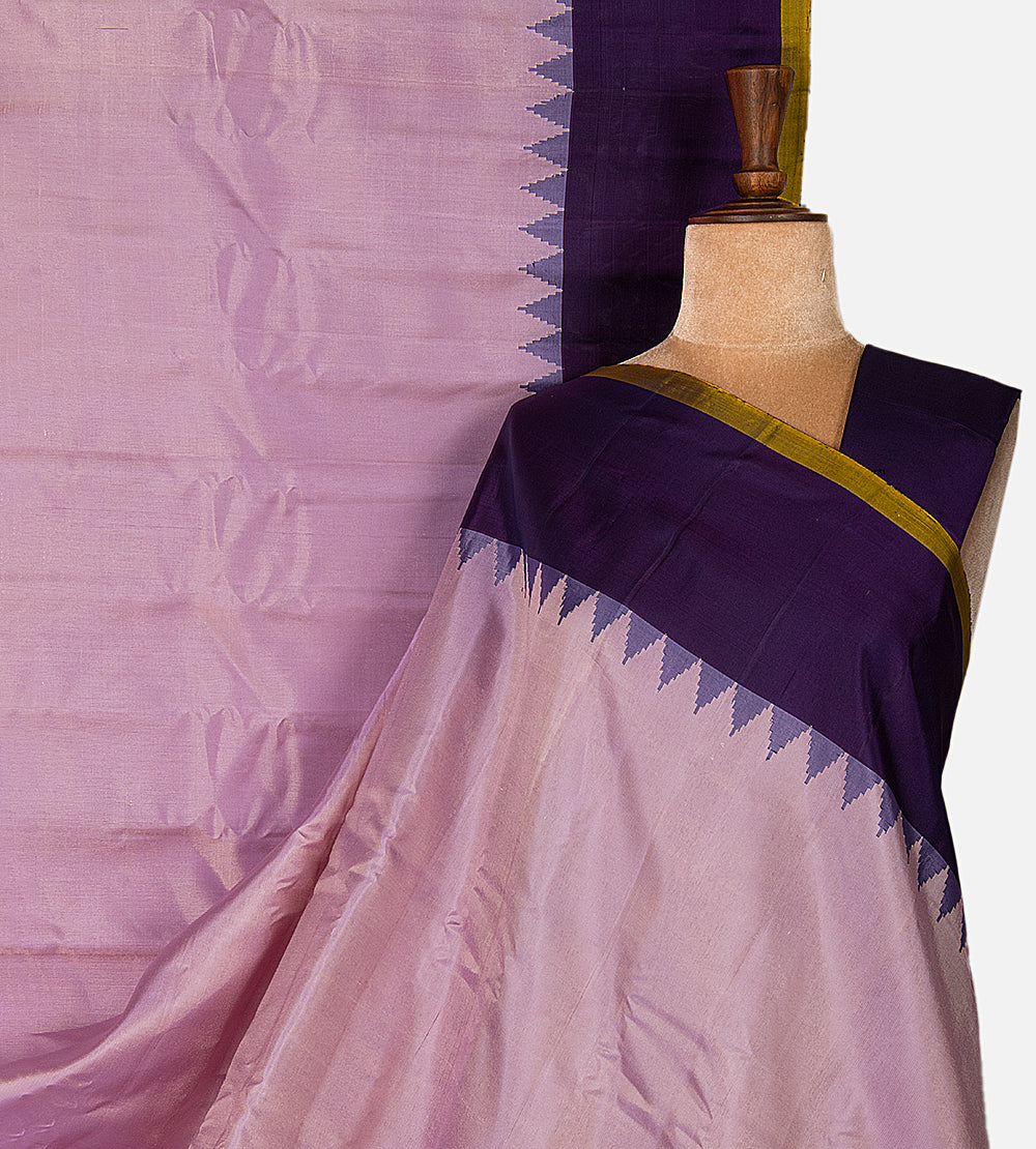 Dusty Lavender Gadwal Silk Saree