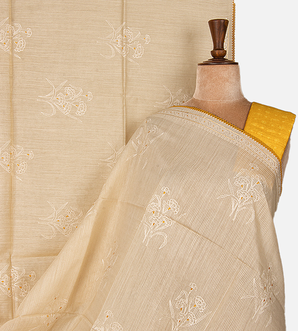 Beige Moonga Tussar Saree