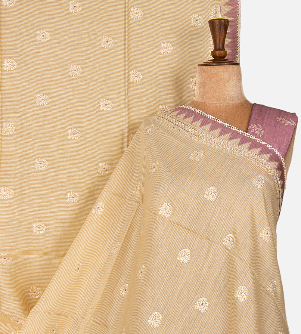Beige Moonga Tussar Saree