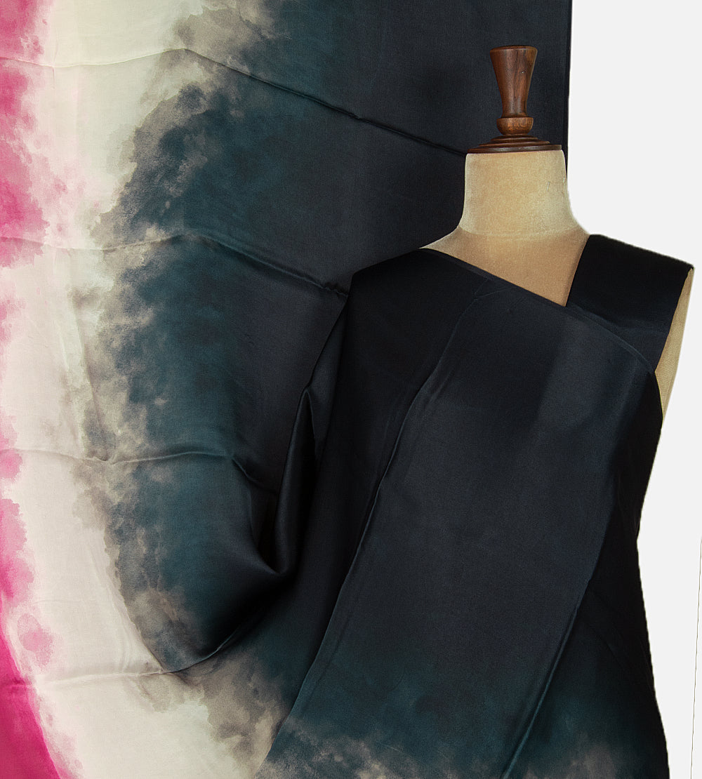 Multicolour Satin Crepe Saree