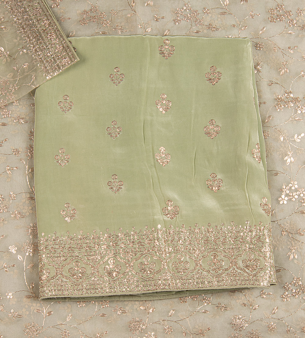 Pastel Green Banarasi Crepe Salwar