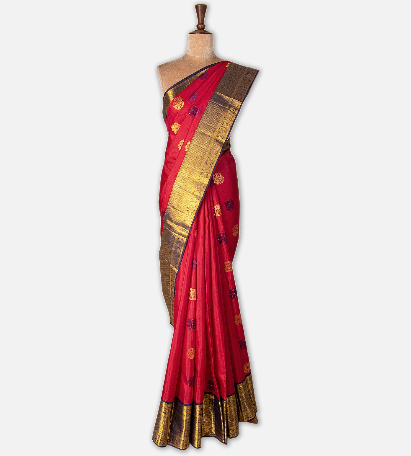 Crimson Red Kanchipuram Silk Saree