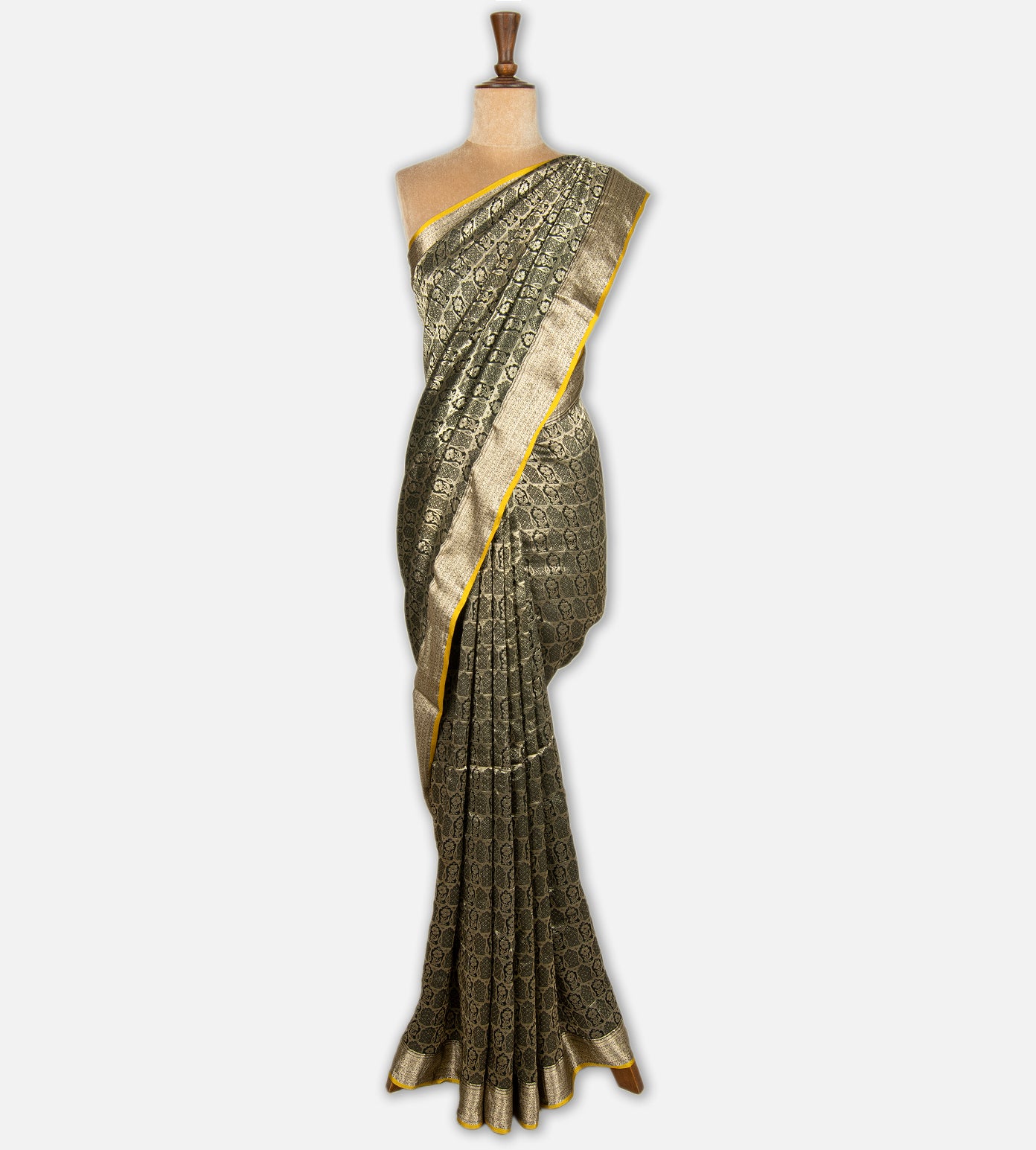 Black Bandhani Banarasi Crepe Saree