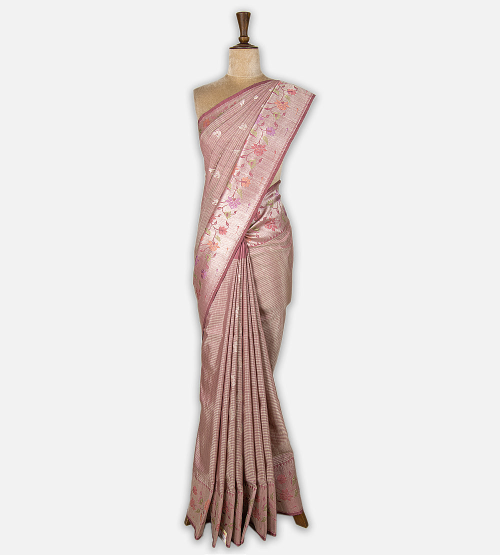 Mauve Banarasi Tussar Saree