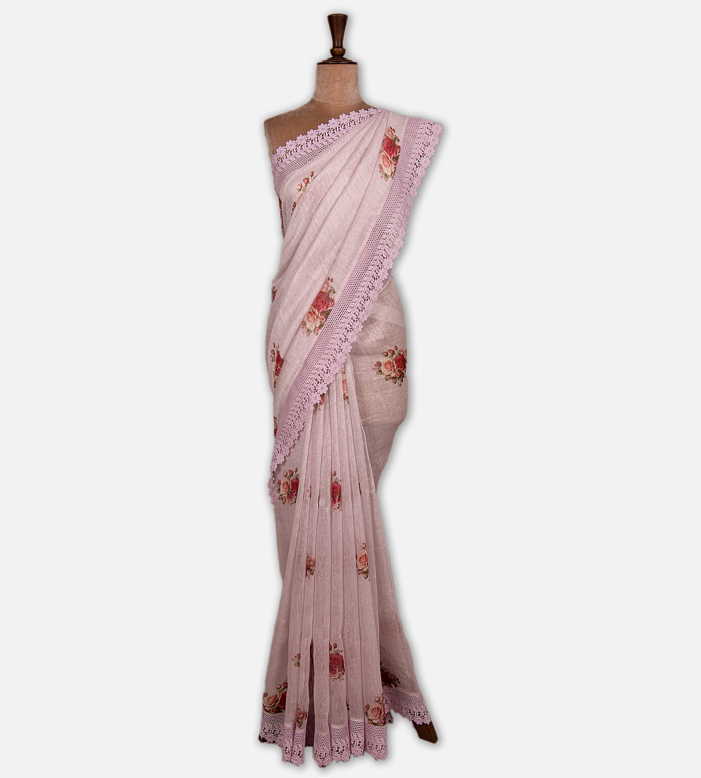 Lavender Linen Saree