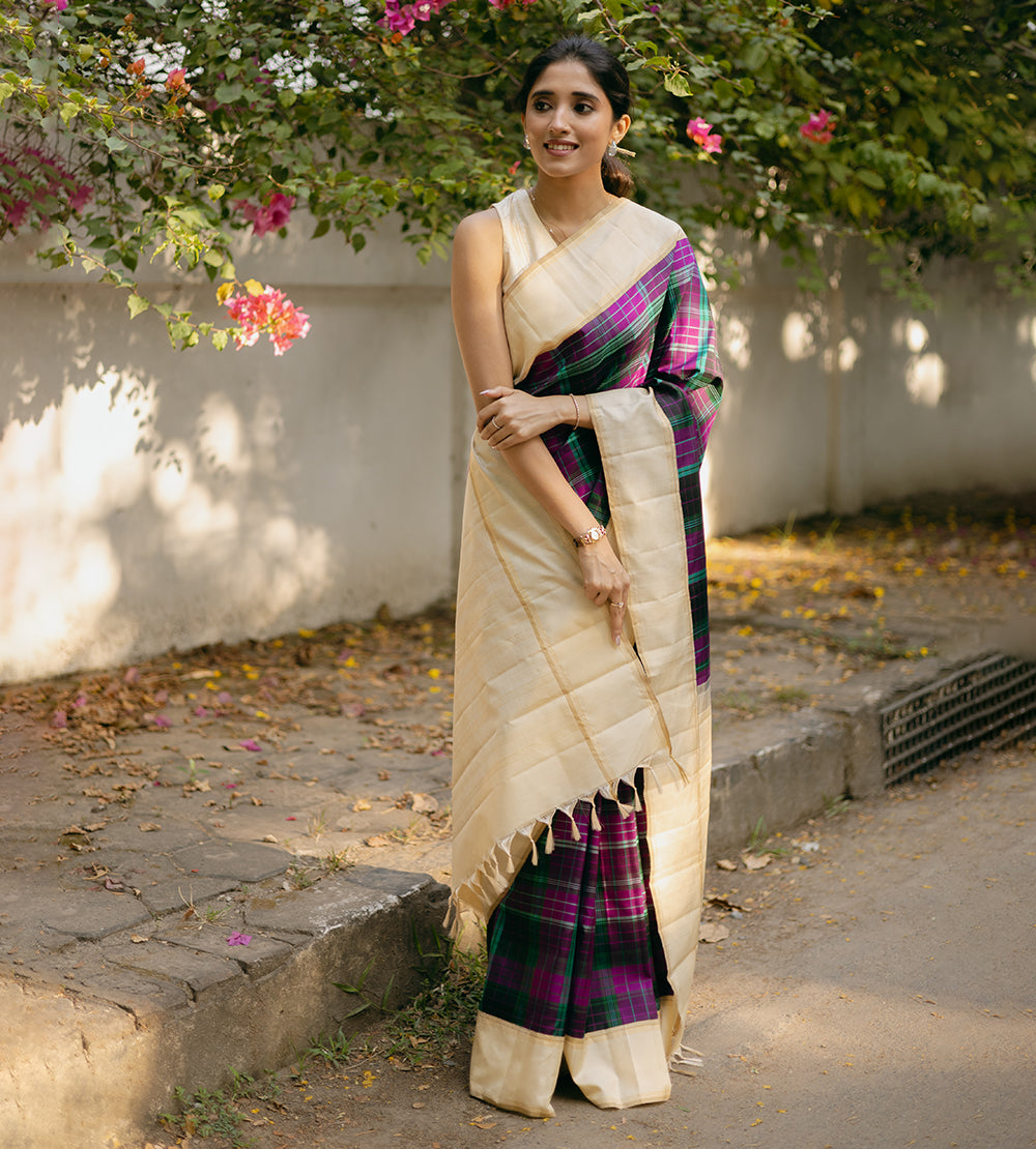Multicolour Kanchipuram Silk Saree