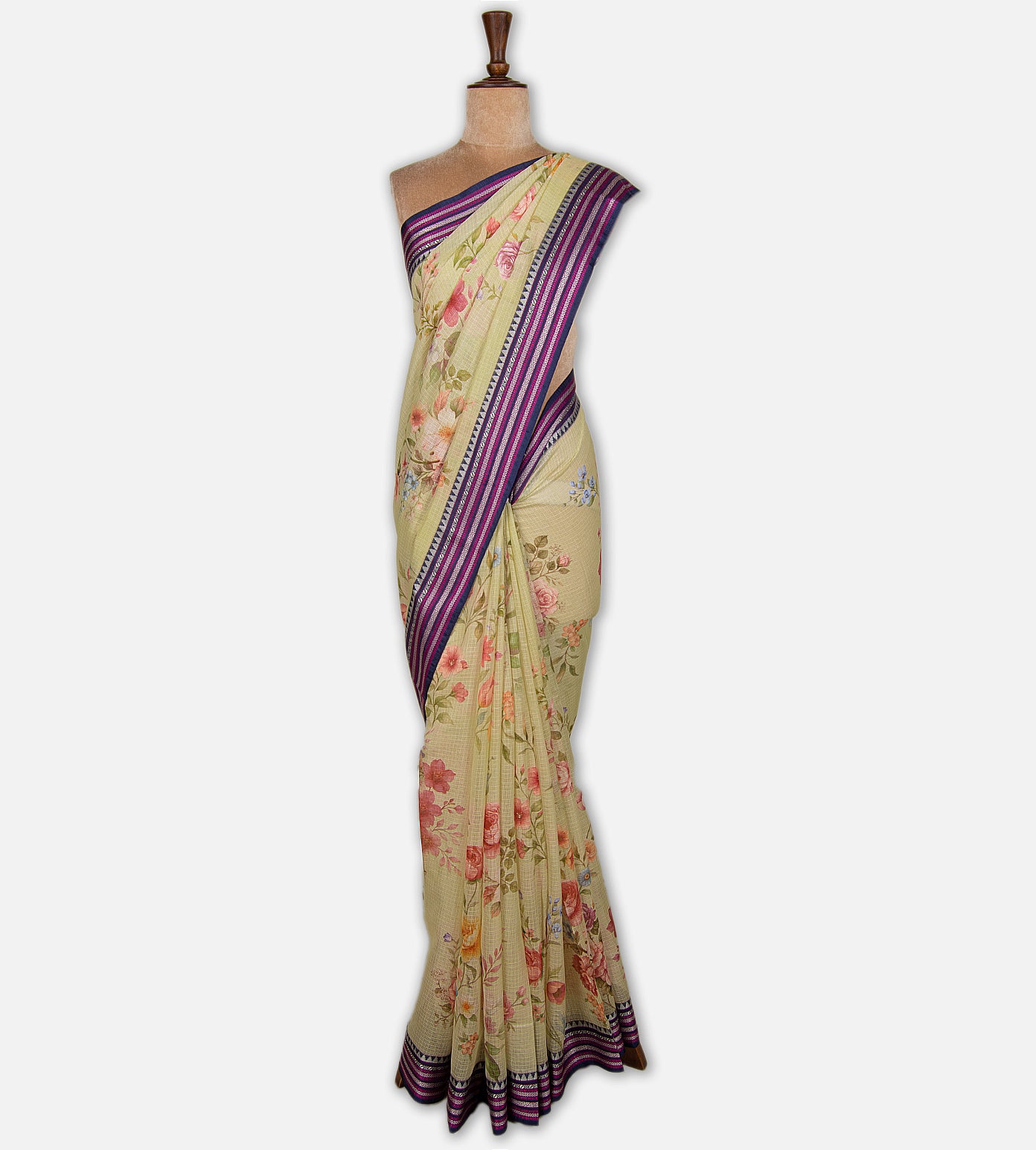 Ivory cream Kota Cotton Saree