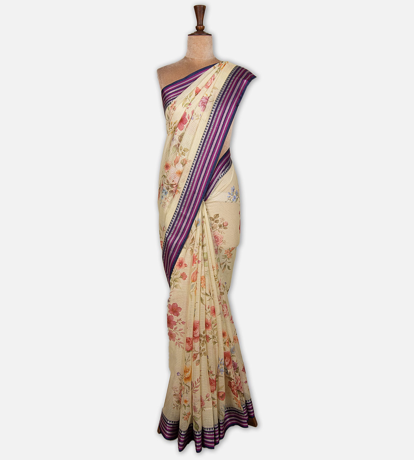 Off-White Kota Cotton Saree