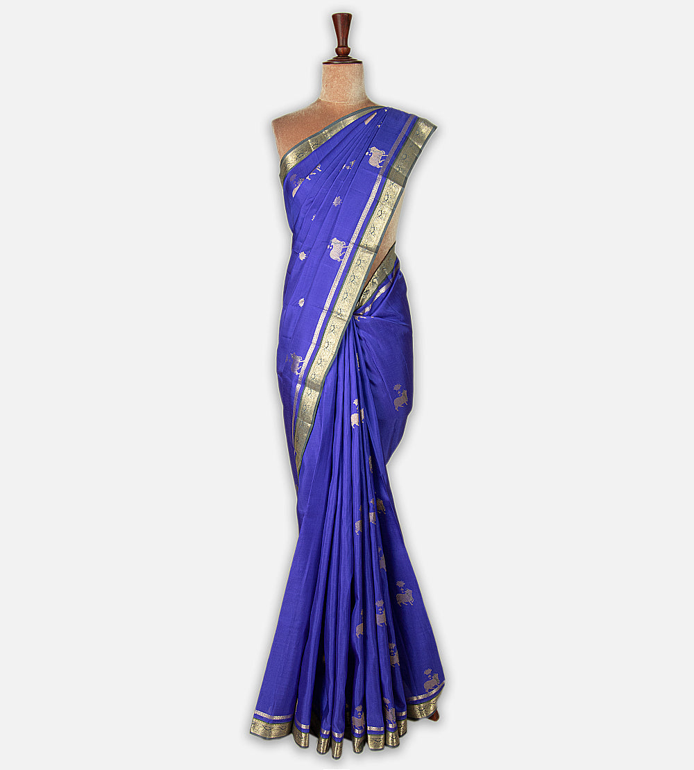 Blue Kanchipuram Silk Saree