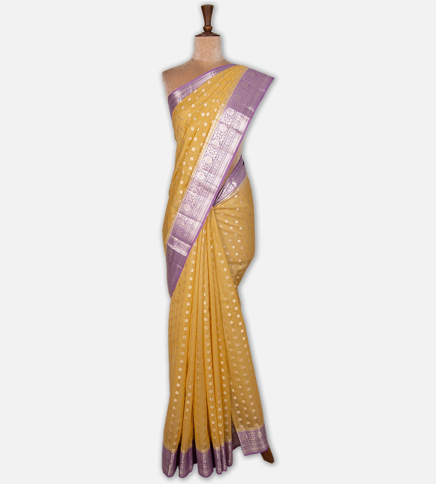 Yellow Chanderi Cotton Saree