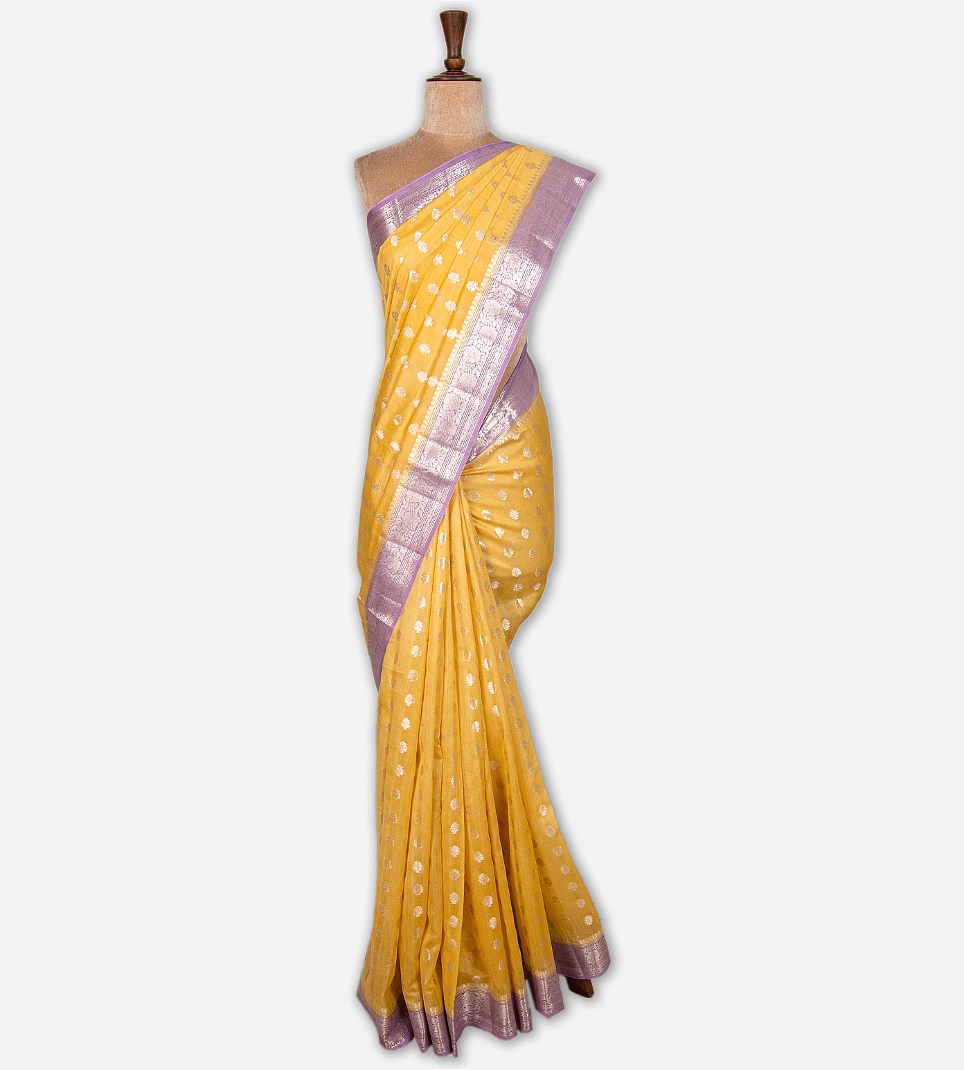 Yellow Chanderi Cotton Saree