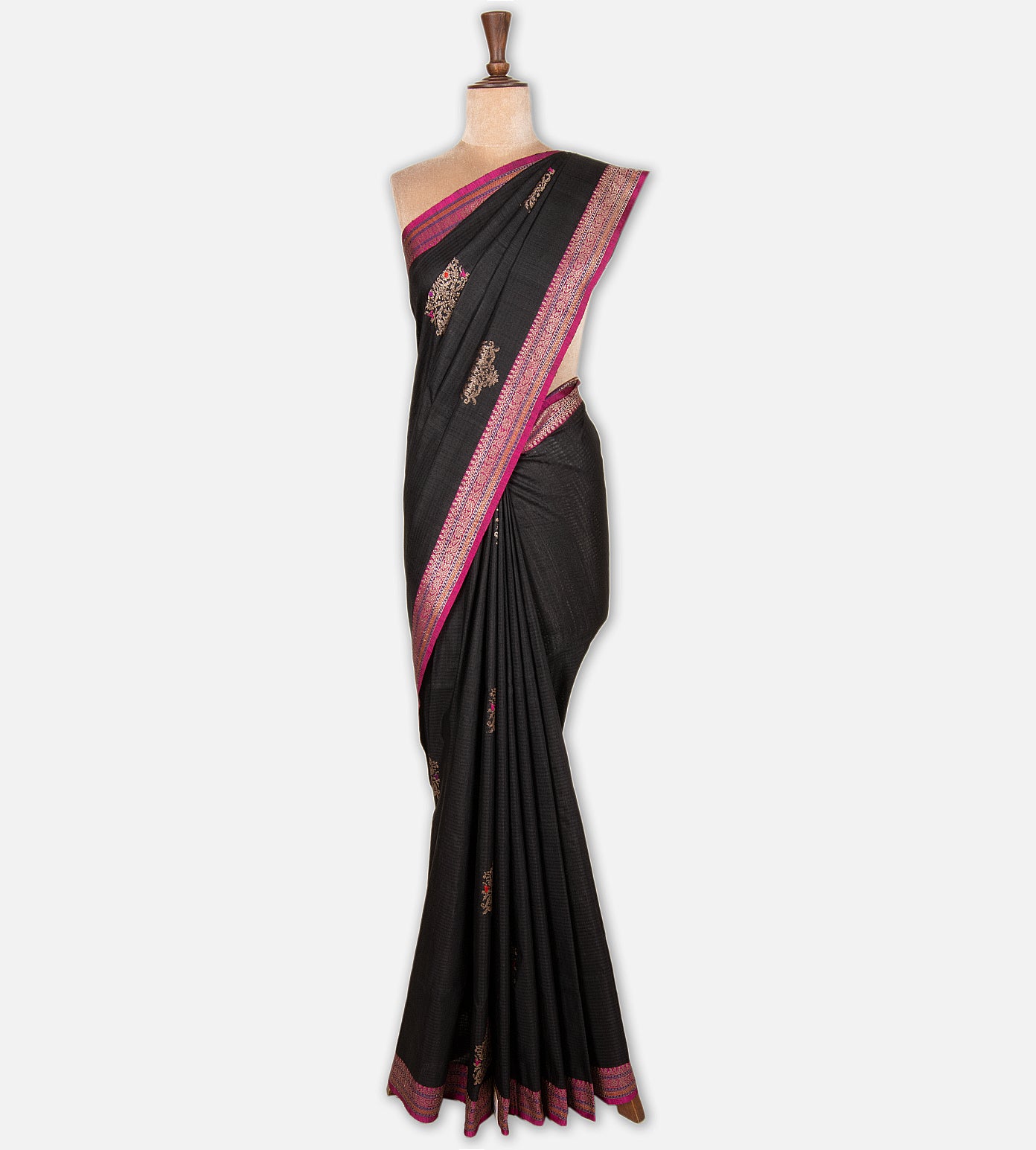 Black Banarasi Tussar Saree