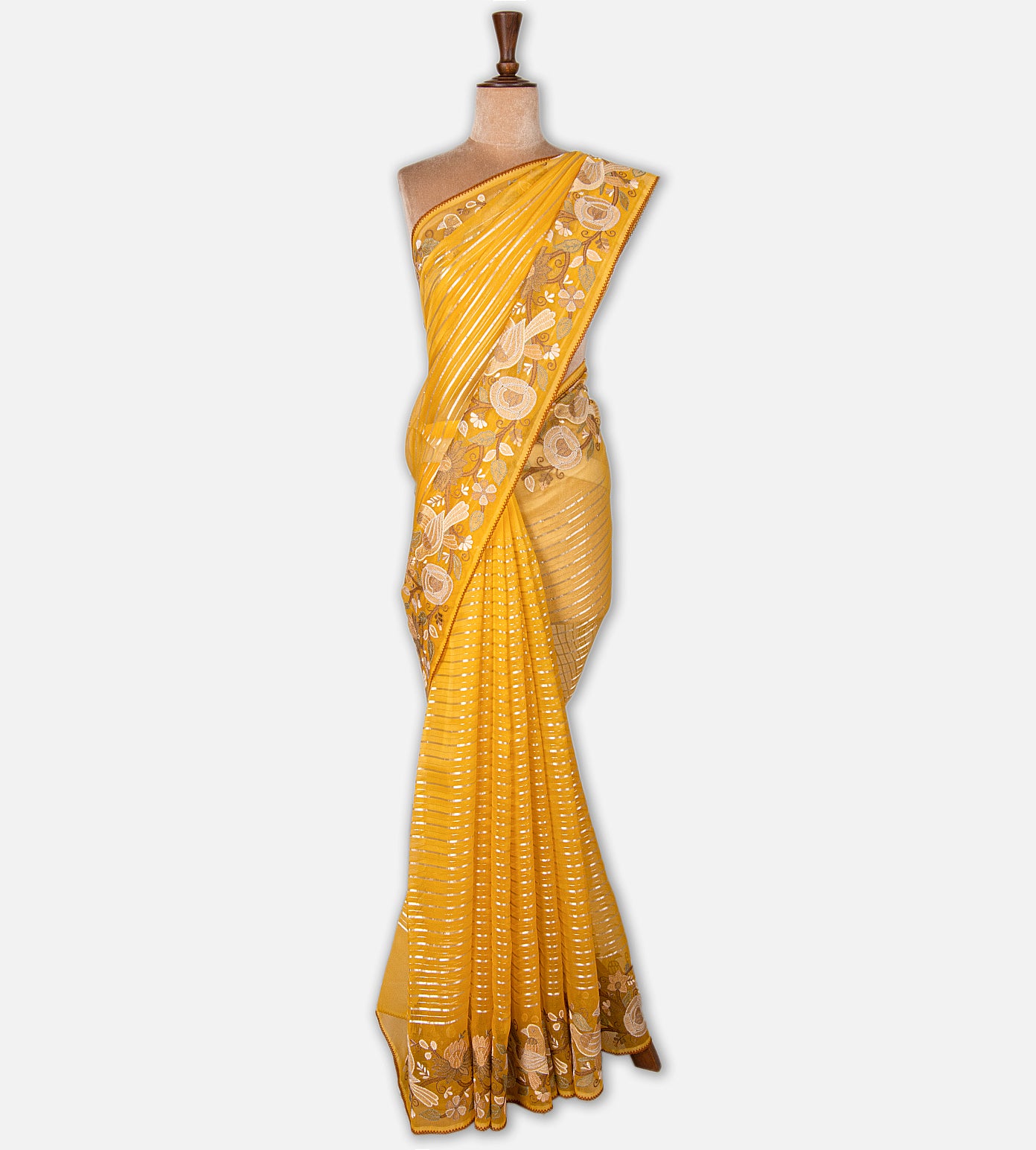 Yellow Organza Saree