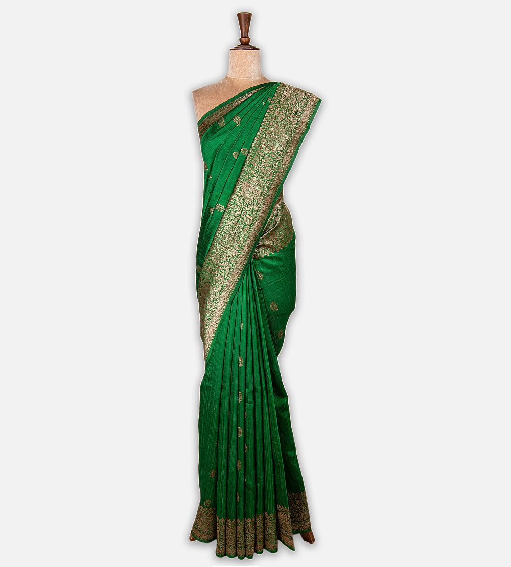 Green Banarasi Tussar Saree