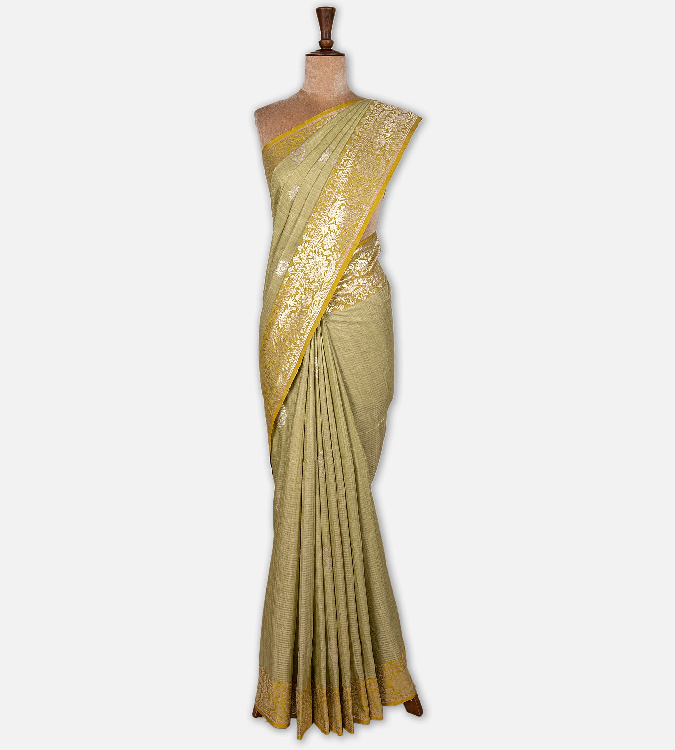 Green Banarasi Tussar Saree