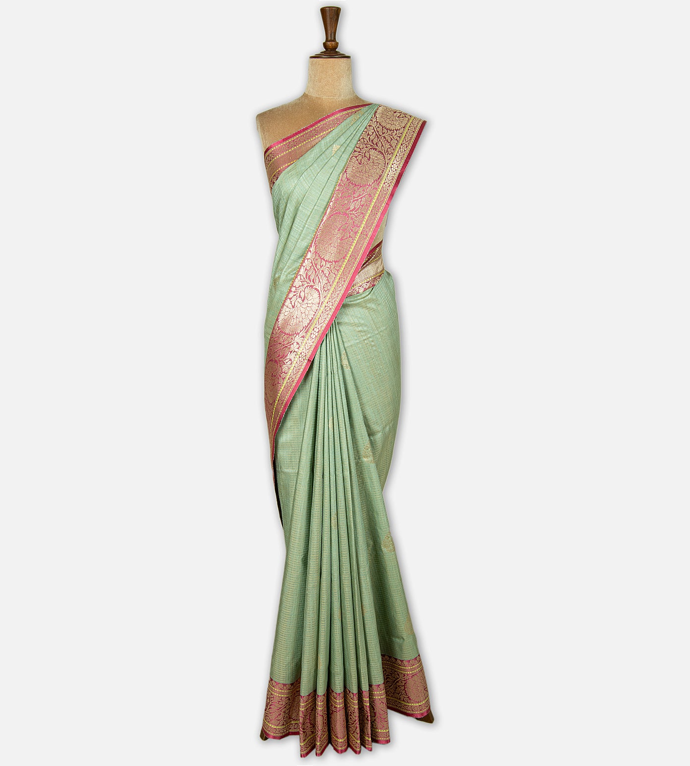 Pastel Green Banarasi Tussar Saree