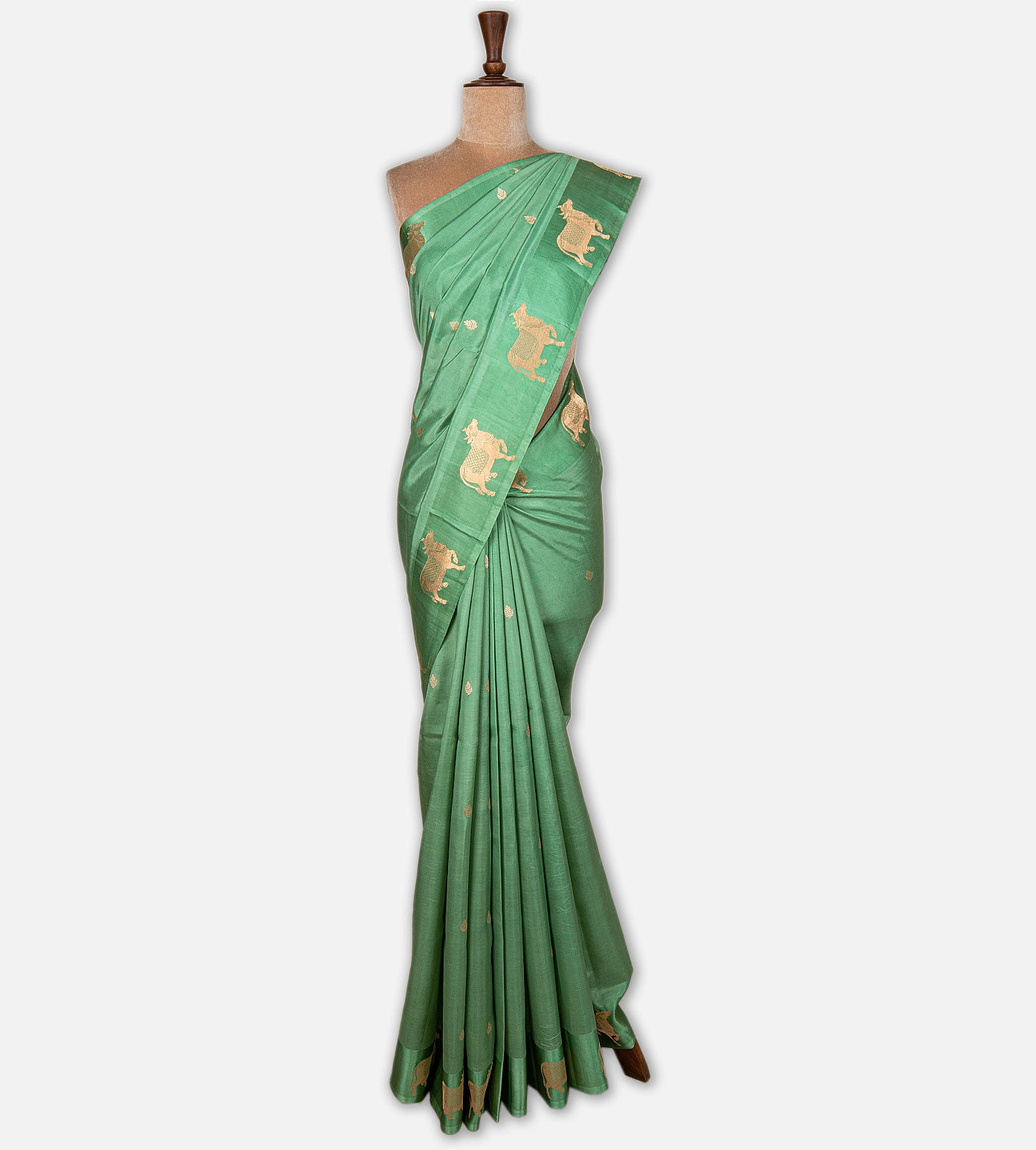 Jade Green Banarasi Kattan Silk Saree
