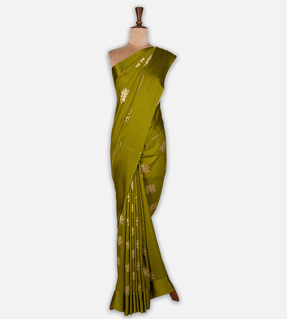 Green Banarasi Tussar Georgette Saree
