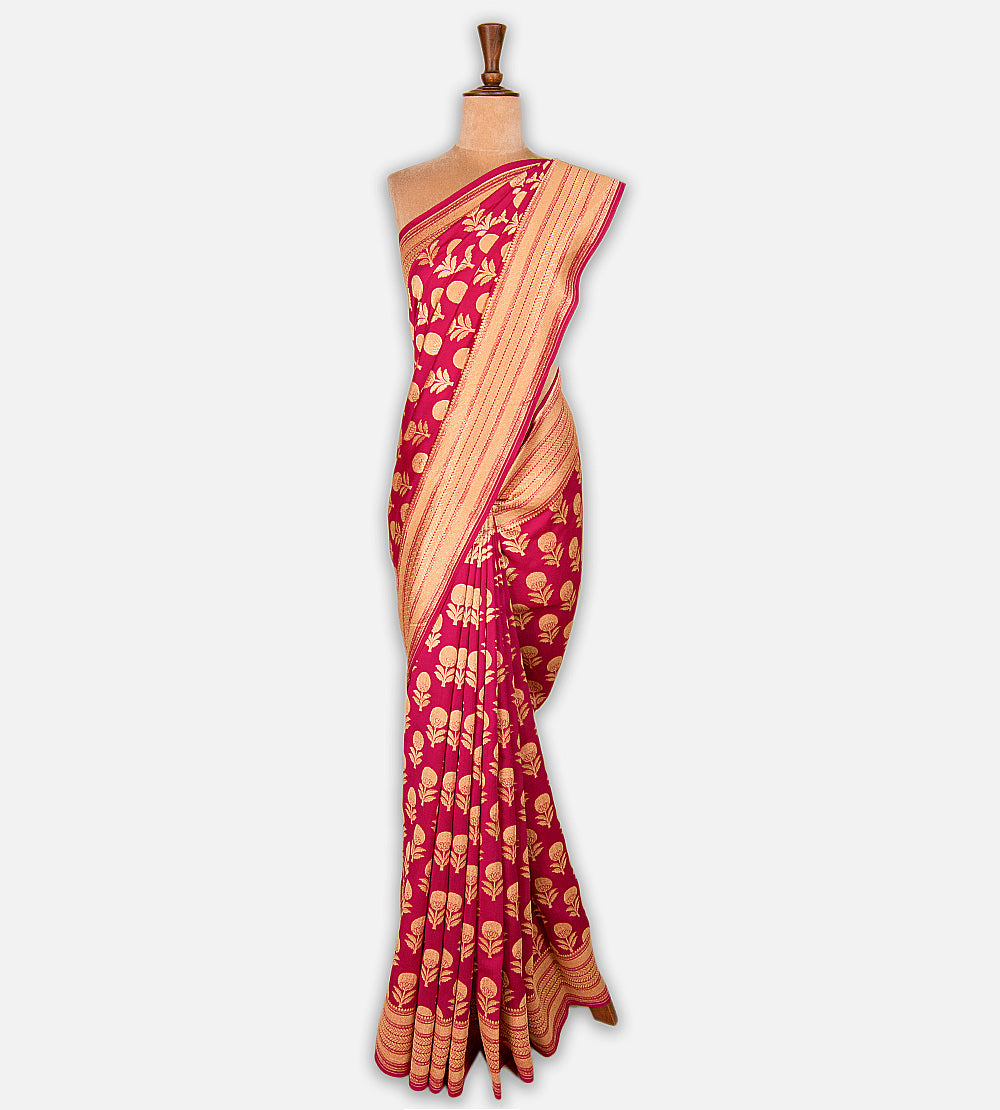 Pink Banarasi Tussar Saree