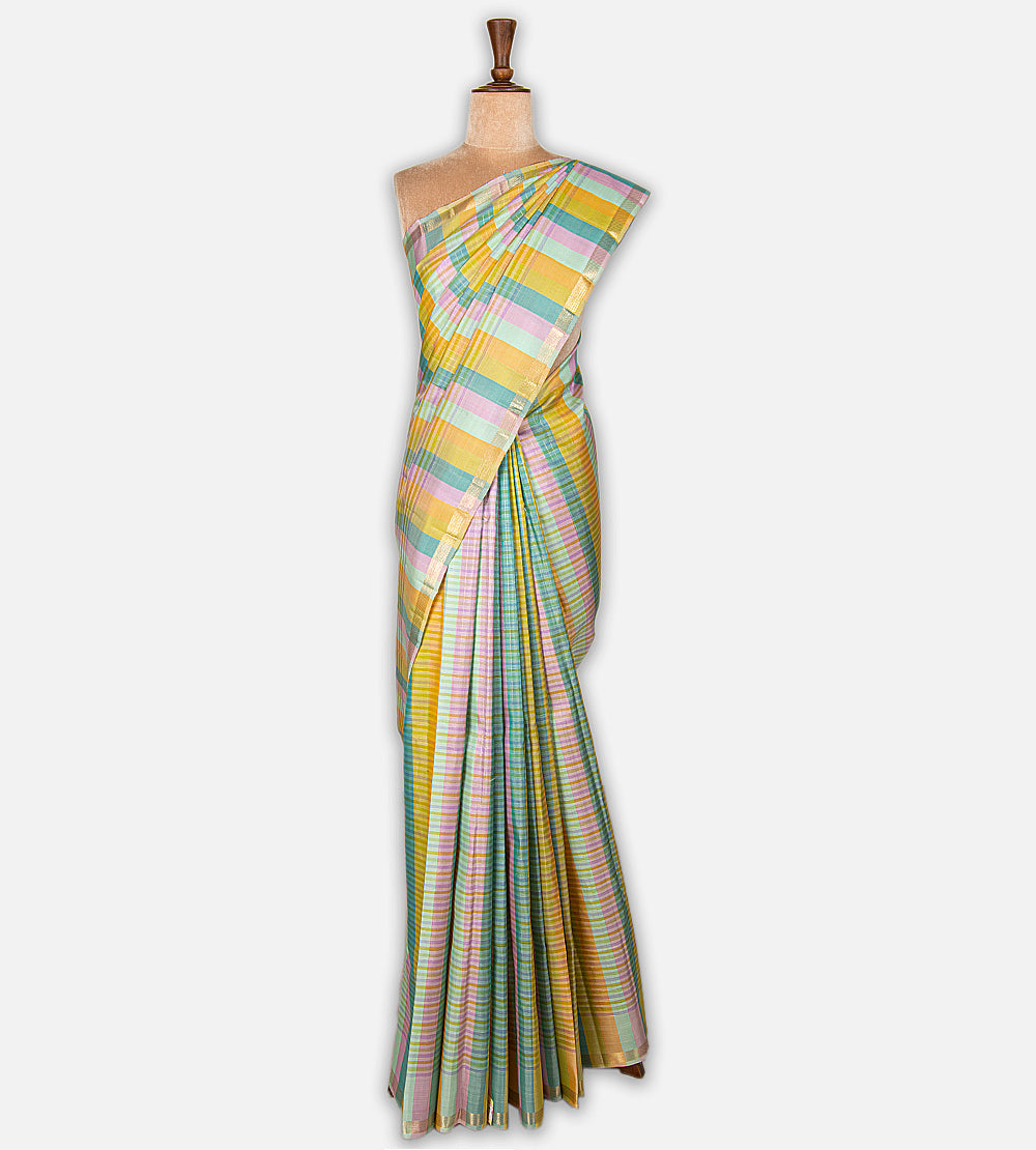 Multicolour Kanchipuram Silk Saree