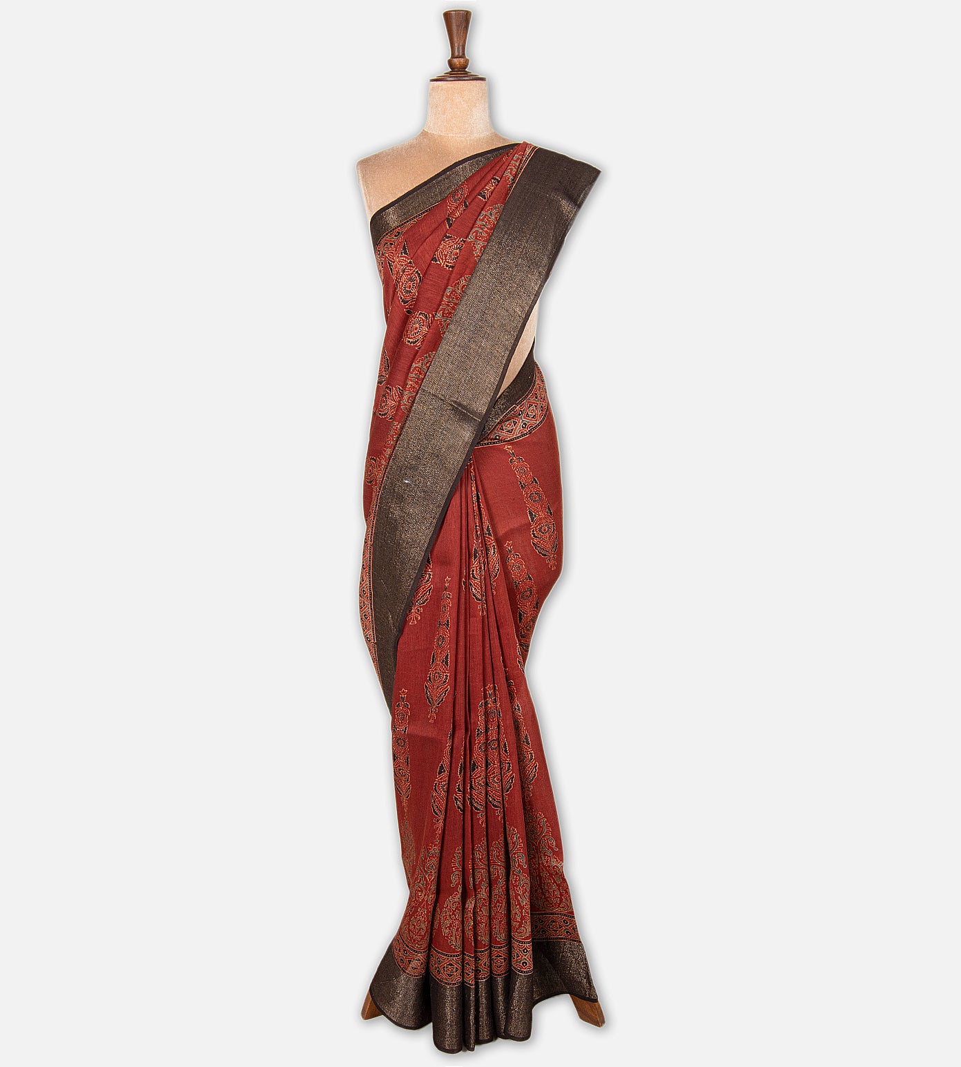 Maroon Linen Saree