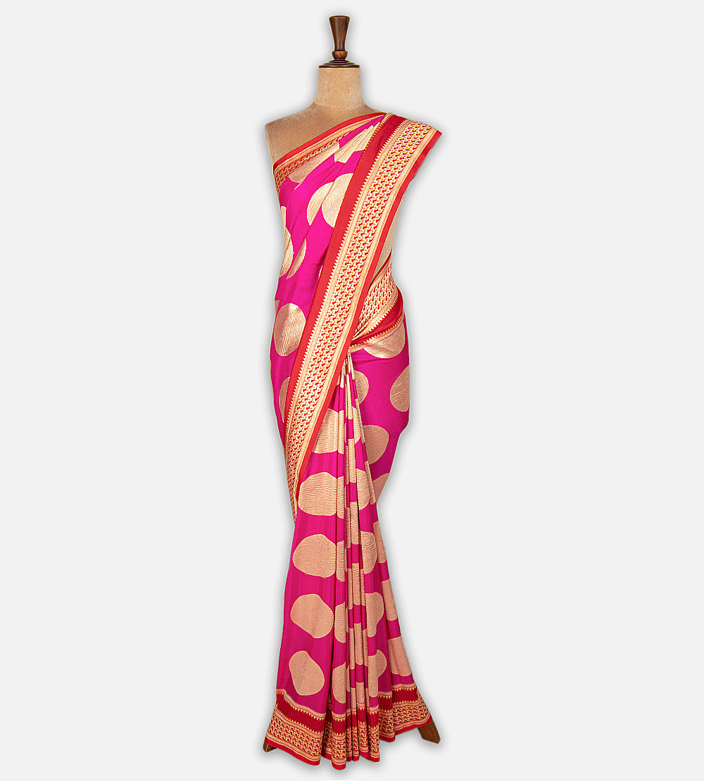 Pink Banarasi Tussar Georgette Saree