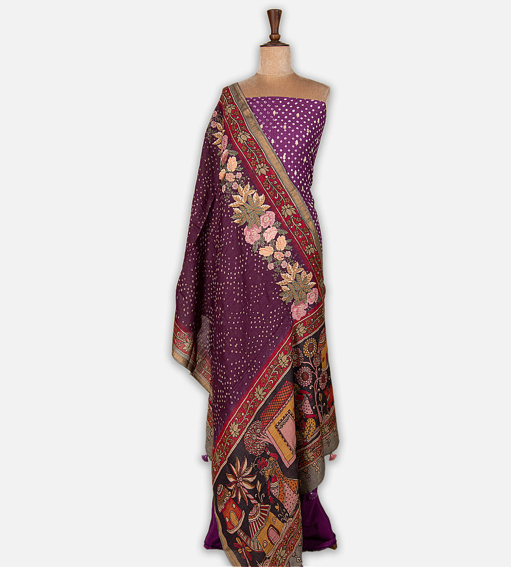 Purple Tussar Bandhani Salwar