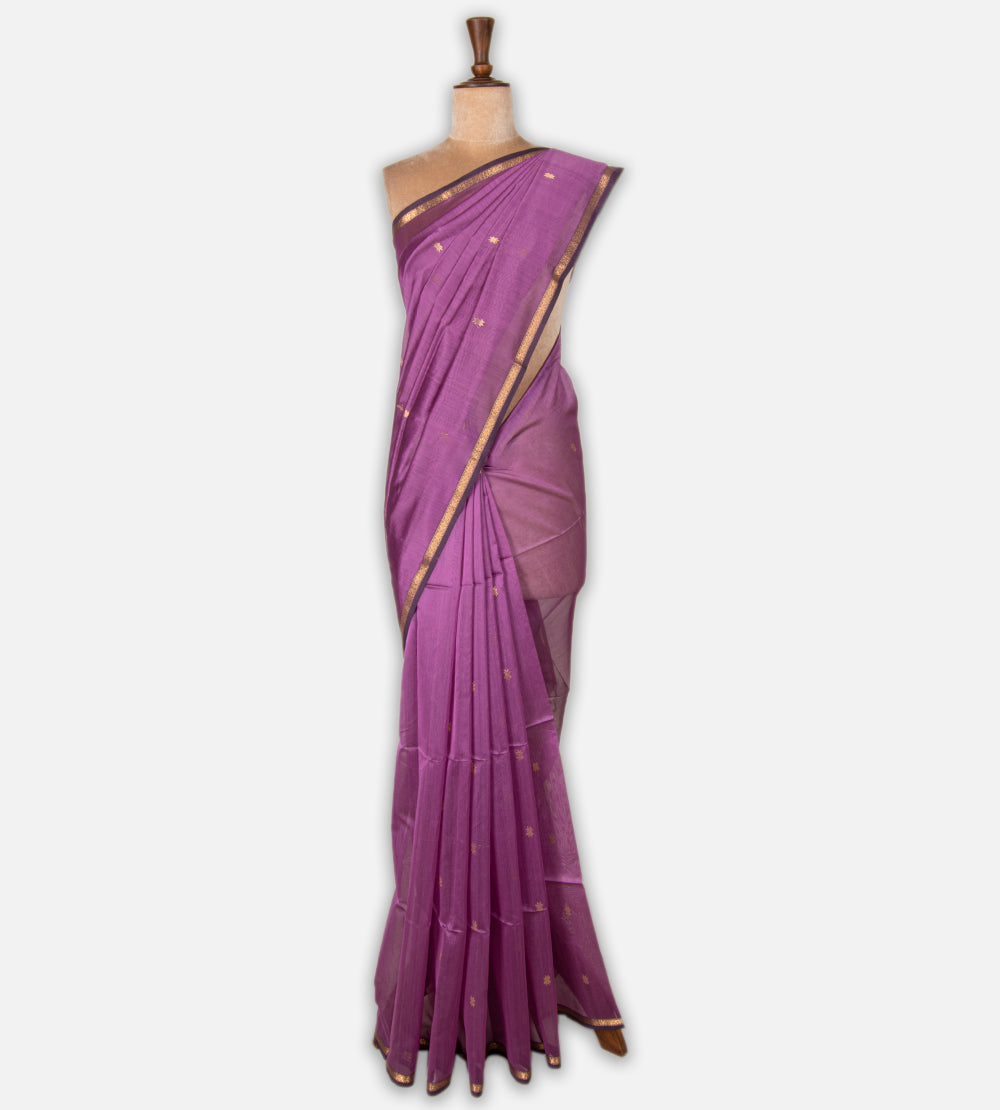 Orchid Purple Maheshwari Cotton Saree
