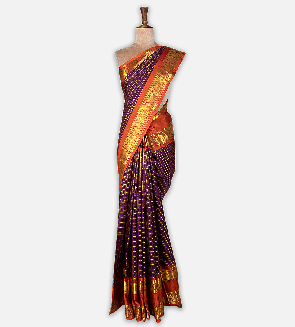 Purple Kanchipuram Silk Saree