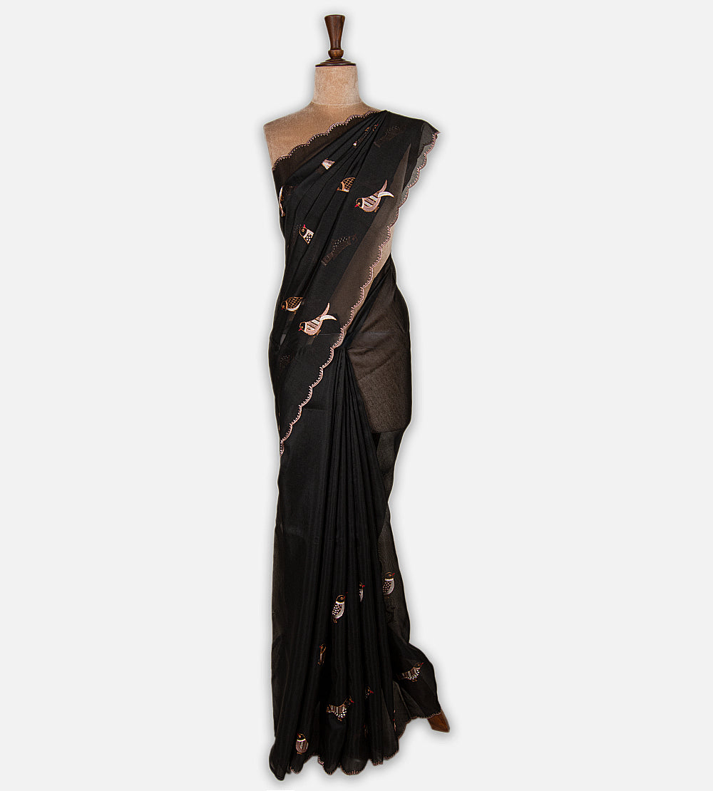 Black Semi Organza Saree