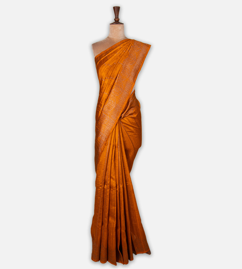 Yellow Banarasi Tussar Saree