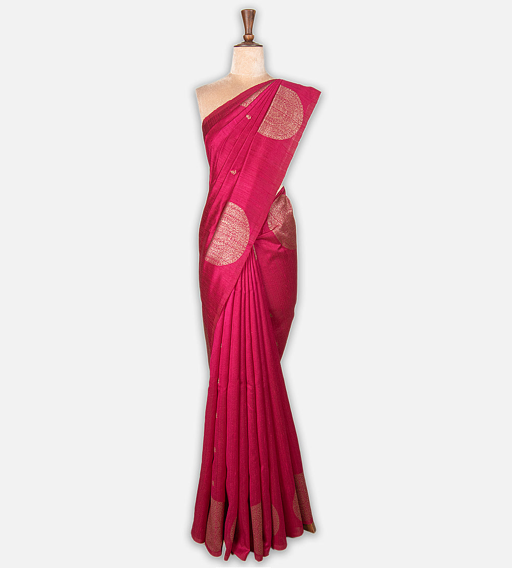 Pink Banarasi Tussar Saree