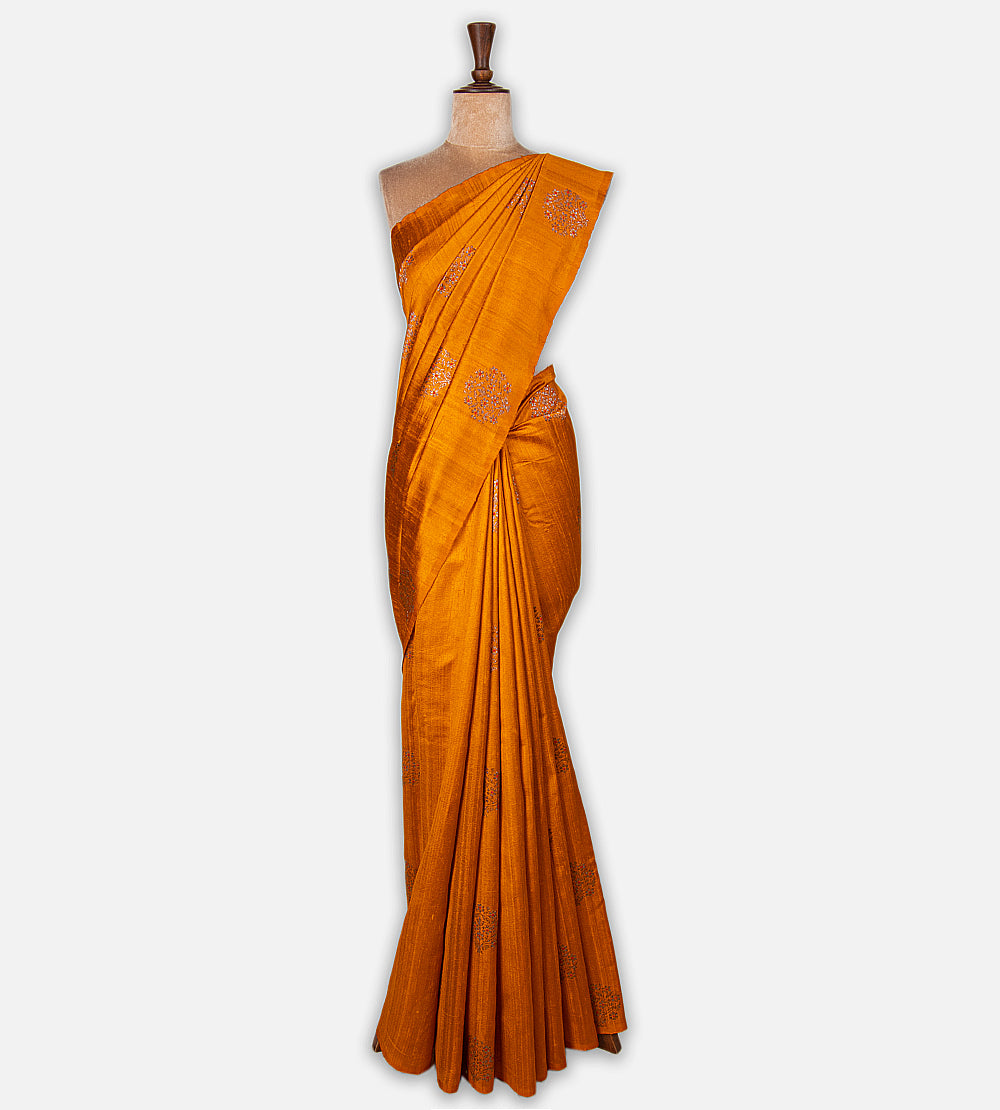 Yellow Banarasi Tussar Saree