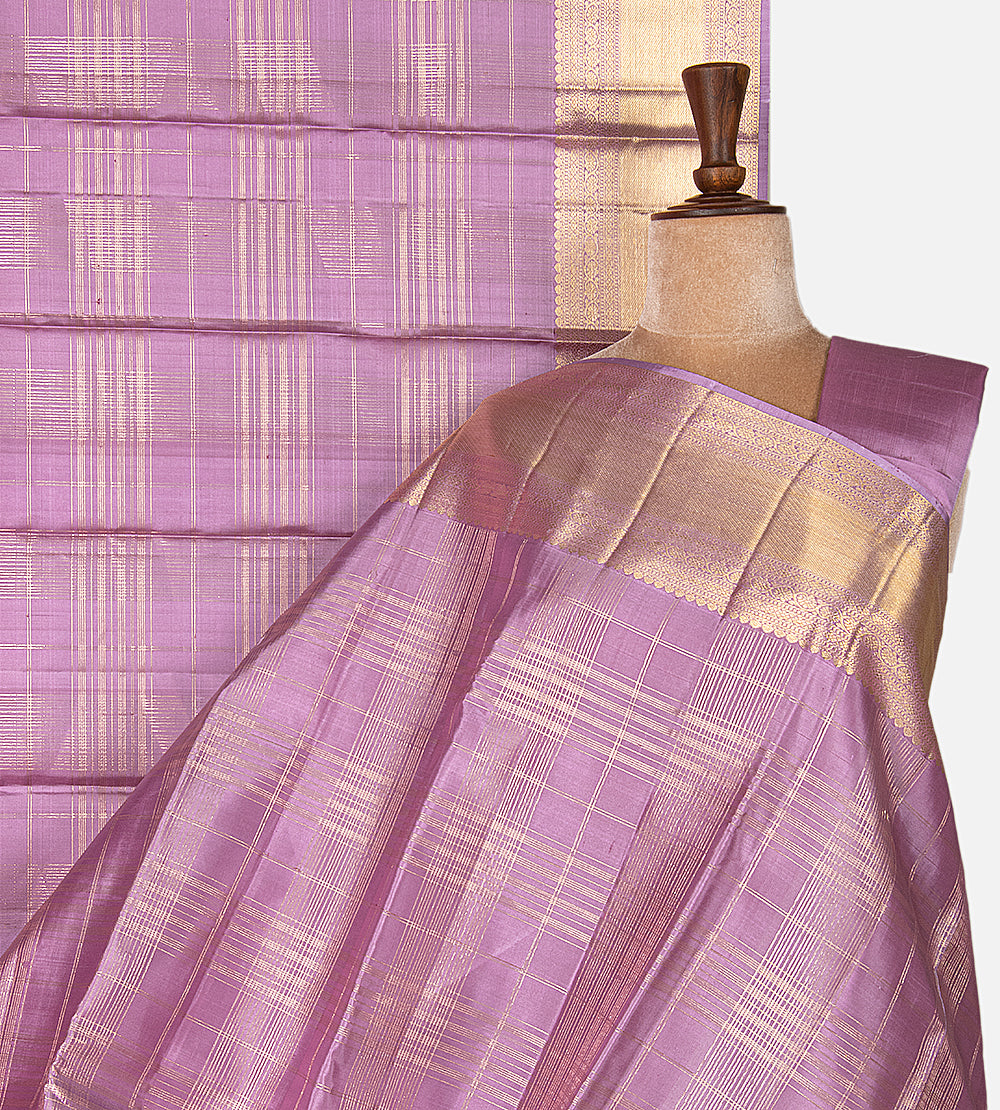 Soft Lavender Kanchipuram Silk Saree