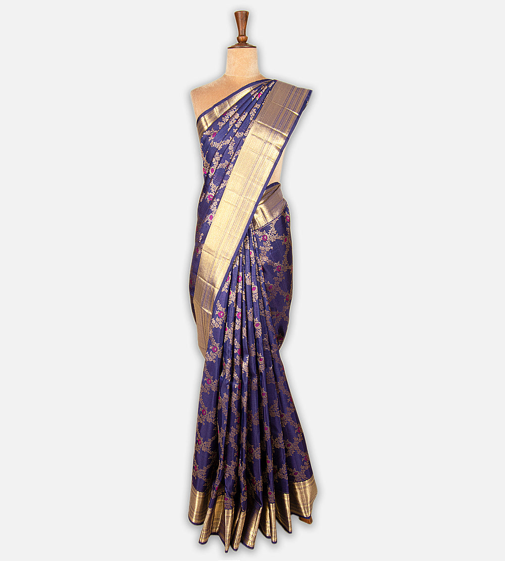 Blue Kanchipuram Silk Saree