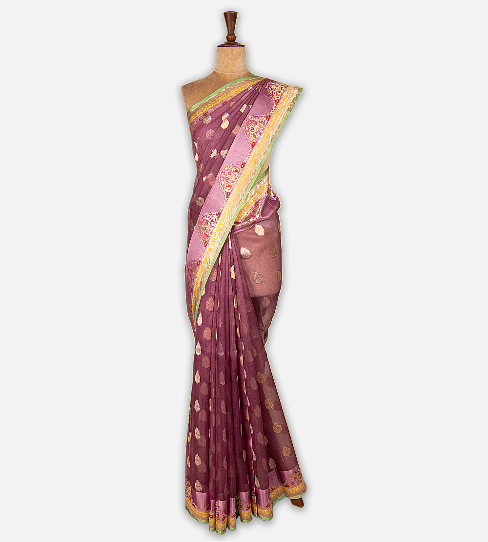 Pink Organza Saree