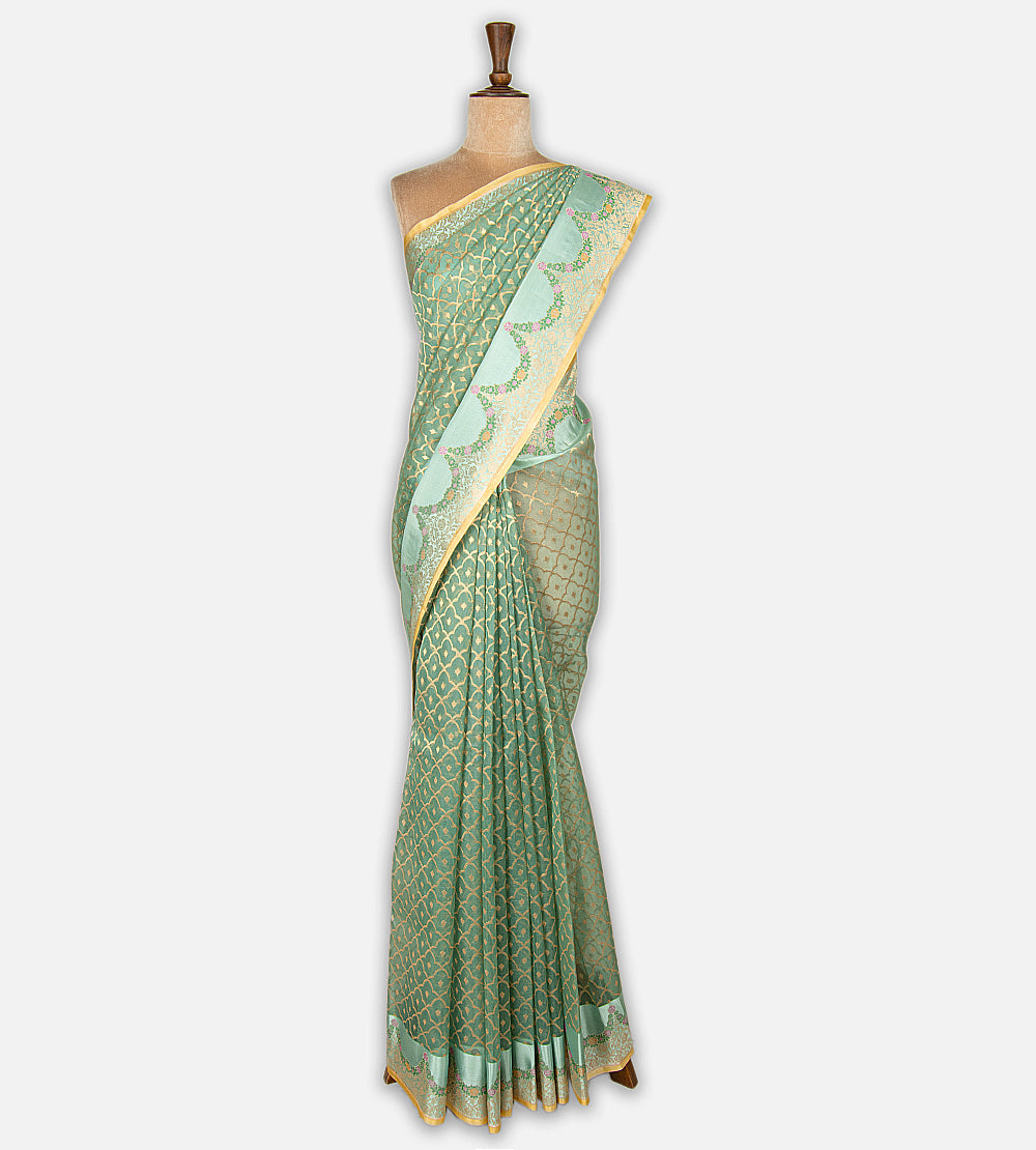 Green Organza Saree