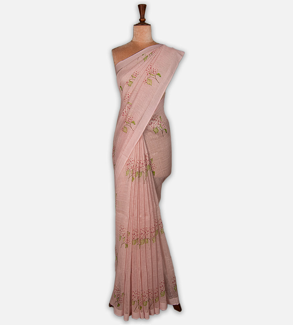 Light Pink Linen Saree