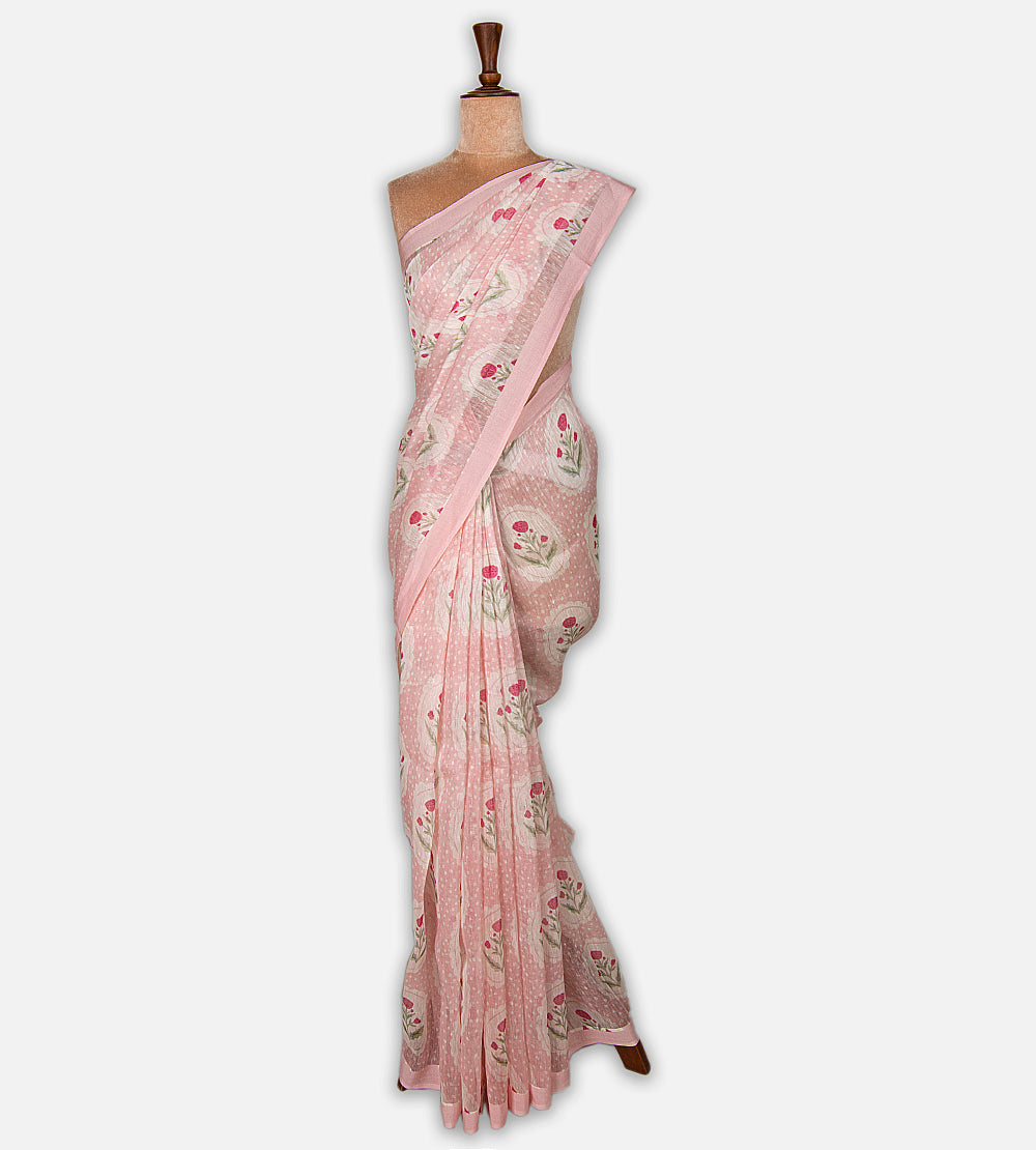 Light Pink Linen Saree