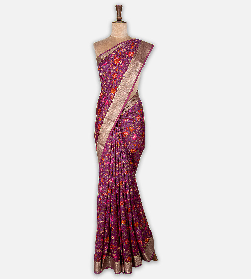 Purple Chaniya Silk Saree
