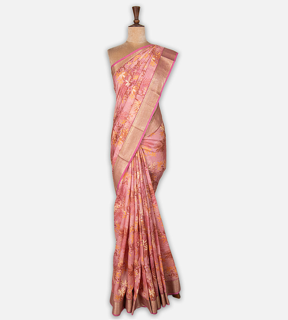 Light Pink Chaniya Silk Saree
