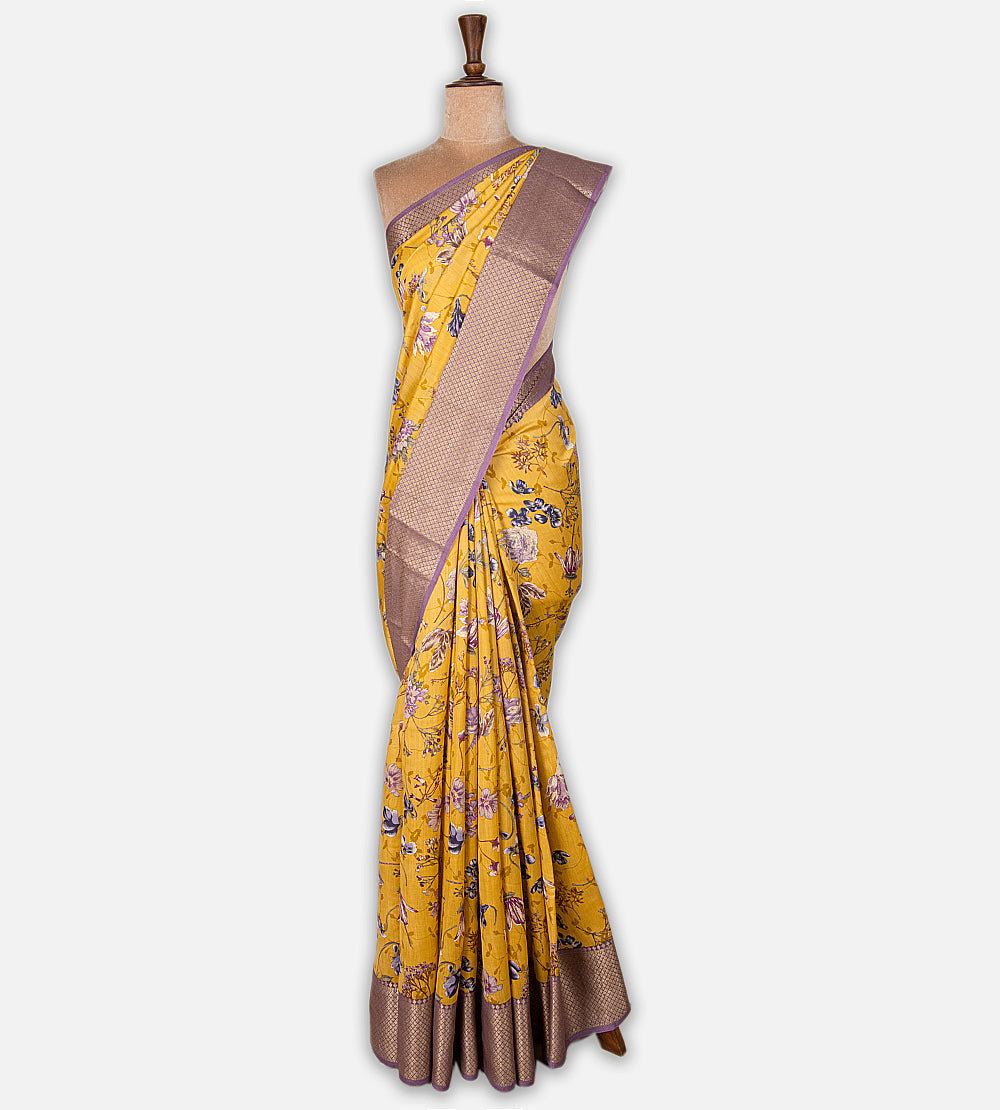 Yellow Chaniya Silk Saree