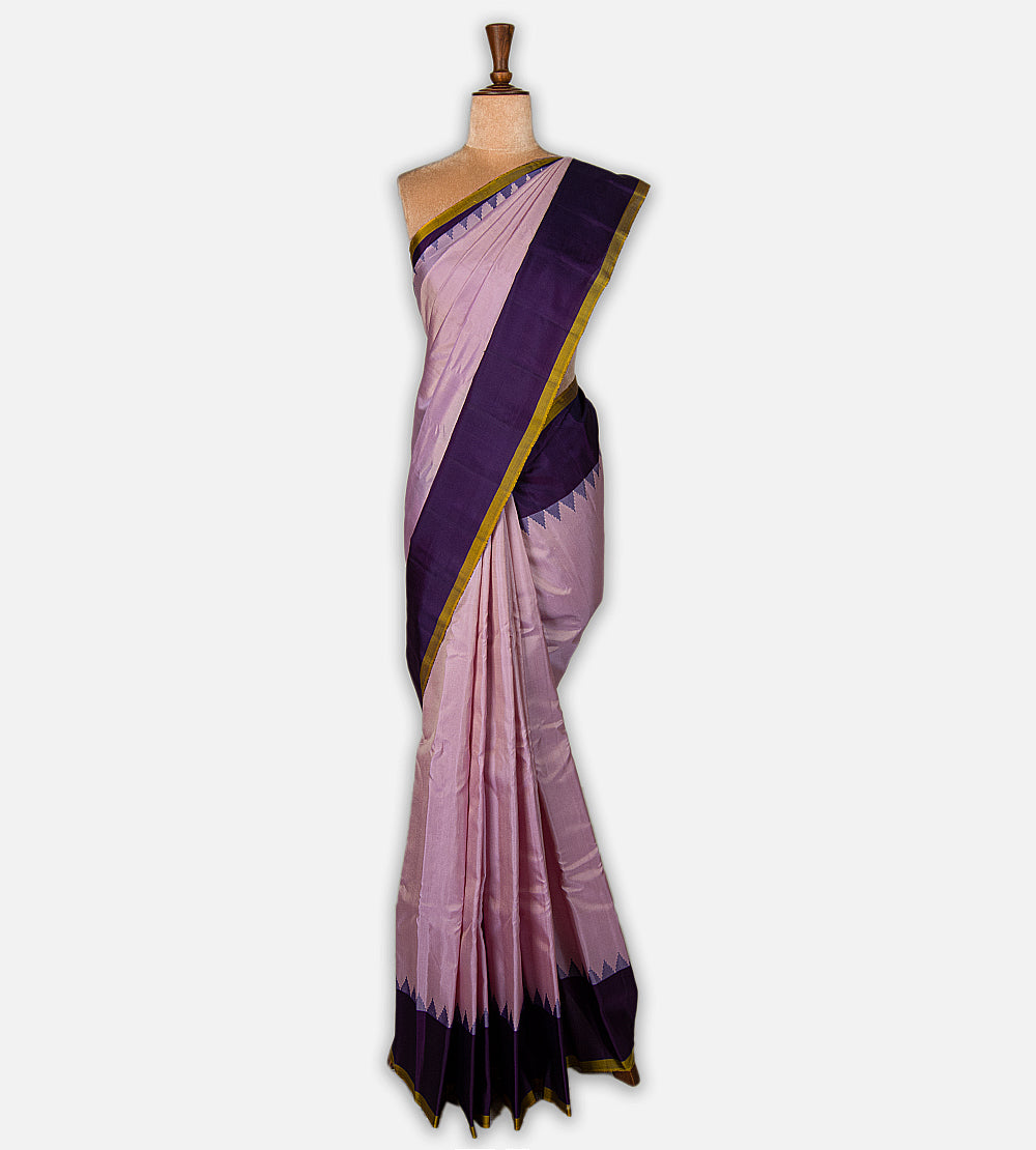 Dusty Lavender Gadwal Silk Saree