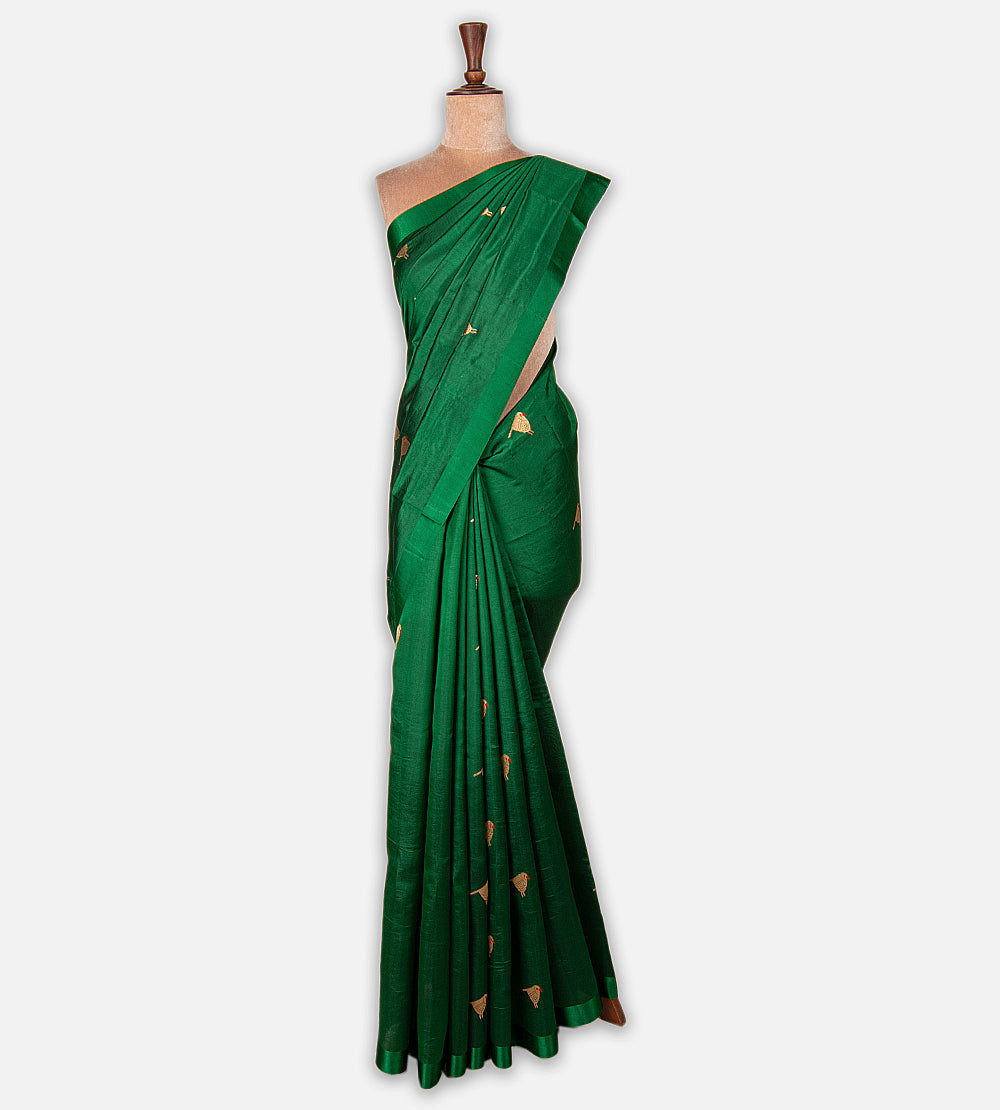 Green Banarasi Kattan Silk Saree