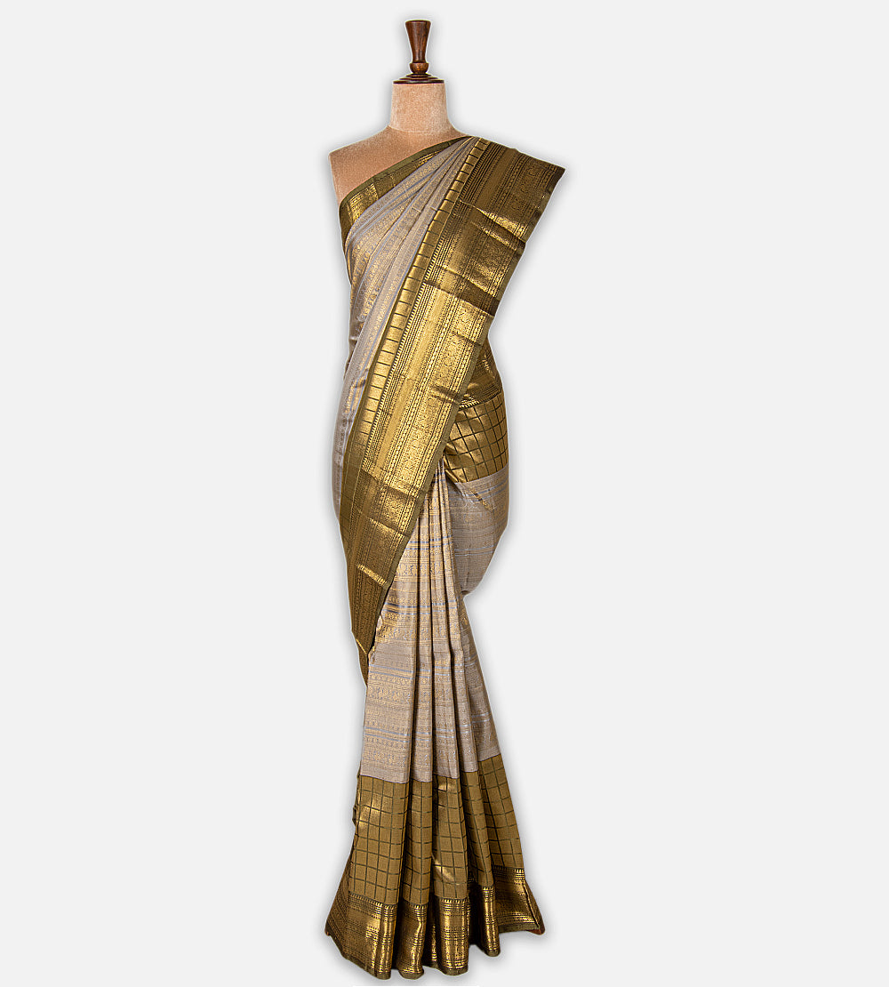 Grey Kanchipuram Silk Saree
