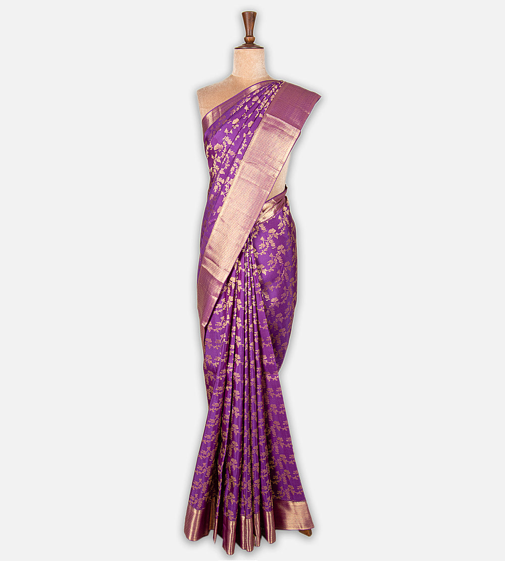 Purple Kanchipuram Silk Saree