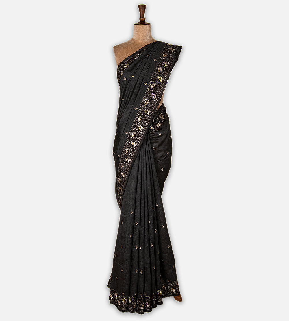 Black Tussar Saree