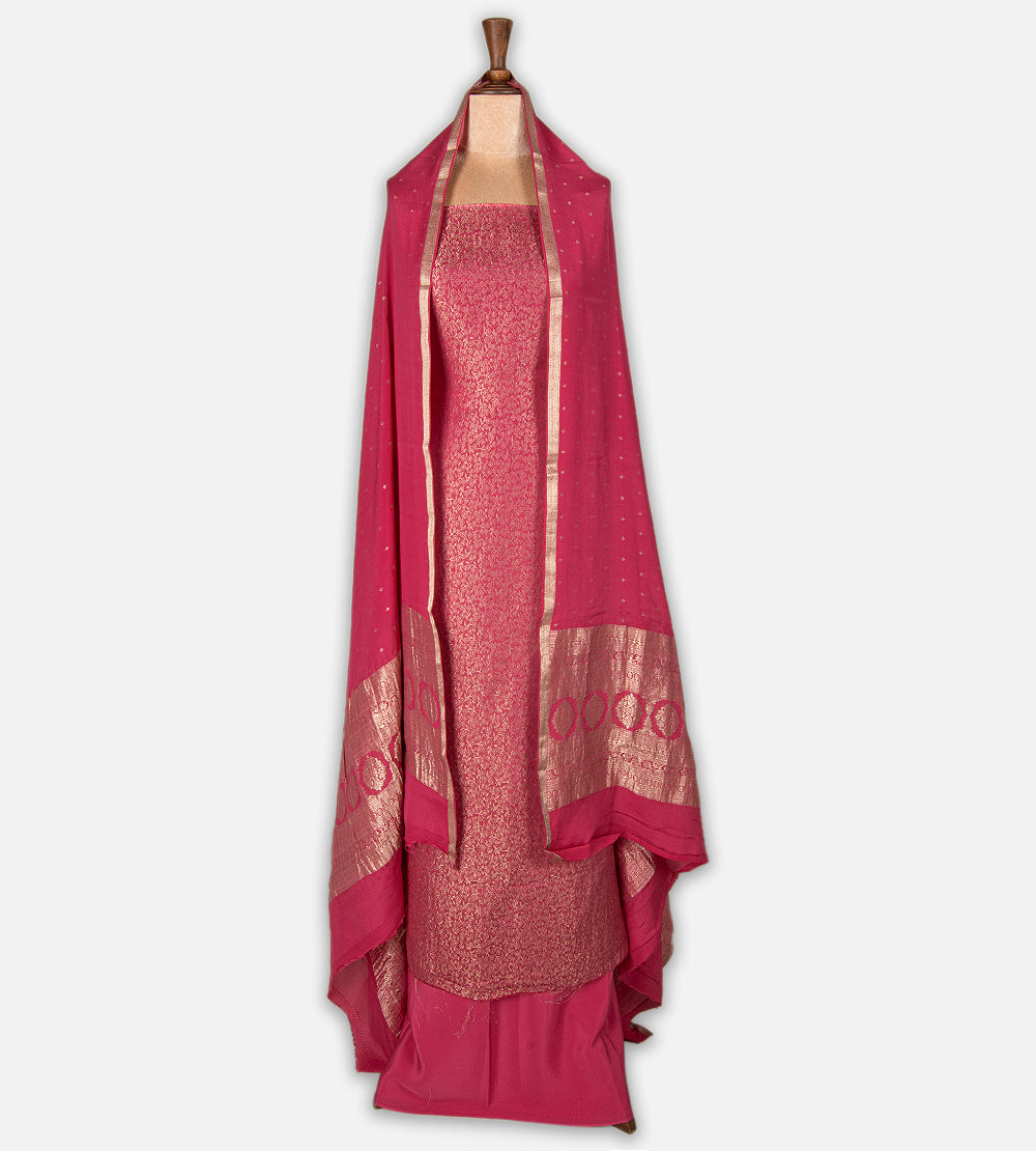 Pink Banarasi Crepe Salwar