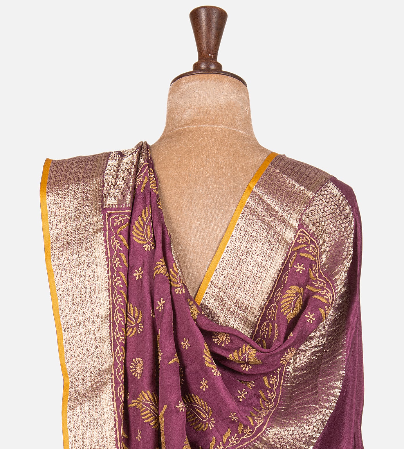 Deep Pink Banarasi Crepe Saree
